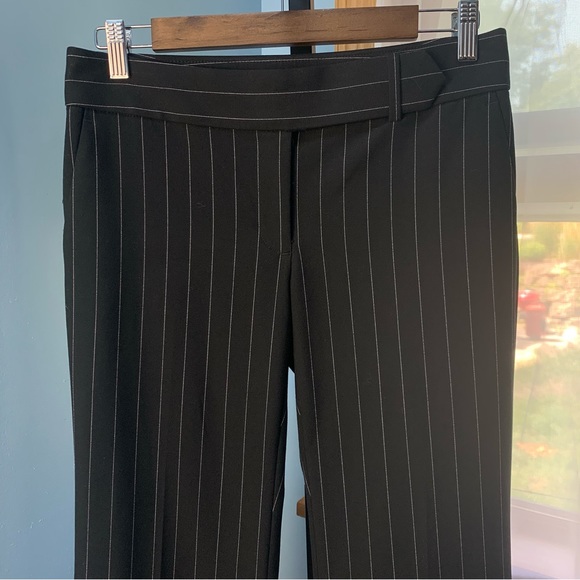 LOFT Black with White Pinstripe Marisa Trousers, Petite - Picture 3 of 7